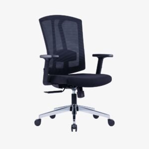 CH-267BLP Chrome Base Color: black mesh back fabric seat Chair Size: L540*D480*Hs450(+10)*Ha640(+10)*Hb980(+10) Packing: 720*330*620 1pc/ctn DESCRIPTION 1:Black nylon frame with glass fiber frame 2: Adjustable lumbar support 3:Mouled foam cushion, without seat cover 4:PU top with up and down adjustable armrest 5: Three position lock mechanism 6:#100 black gaslift 7:Chrome base #340 8:060mm PU black casters 18 office furniture in dubai uae