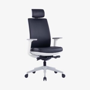 VIX-AG Color: Grey and white frame Black PU Grey nylon back and base Chair Size: L550*D480*Hs480(+10)*Ha660(+10)*Hb1190(+10) Packing: 670*400*730 1pc/ctn DESCRIPTION 1:High back PU chair with adjustable headrest 2: Moulded foam with adjustable armrest 3:3 locking mechanism 4: Grey nylon base with Korea KGS gaslift.60MM pu casters office chair in dubai uae